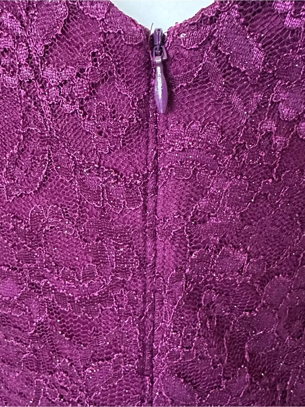 Jessica Howard Lace Flutter Sleeve Lined Sheath Dress Burgundy Size 8P - Picture 5 of 8